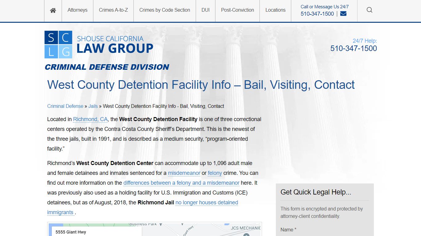 West County Detention Facility Info – Bail, Visiting, Contact
