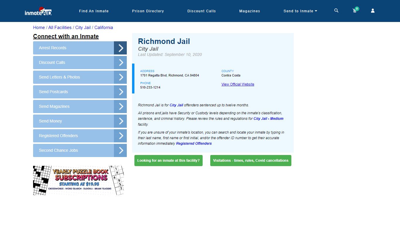 Richmond Jail | Inmate Locator